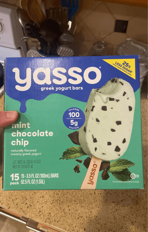 Yasso Mint Chocolate Chip Greek Yogurt Bars, 15 - Oz Bars