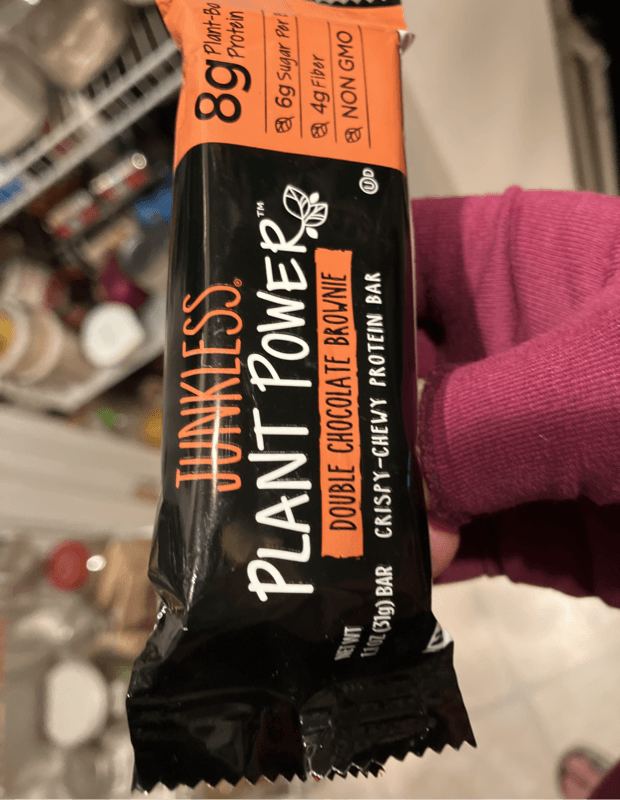 Junkless Plant Power Double Chocolate Brownie Crispy Chewy Protein Bar