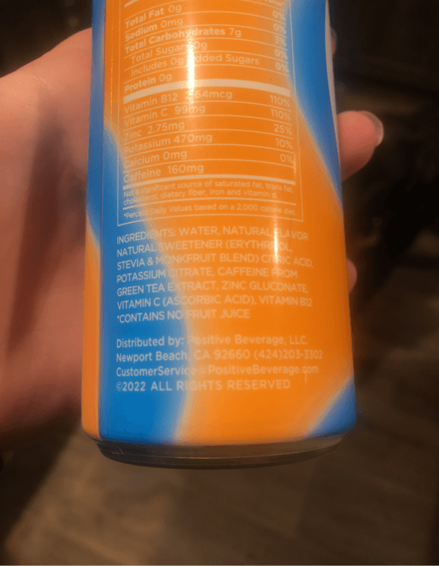 Positive Energy Zero Sugar Poppin' Orange Immunity Boosting Energy Drink