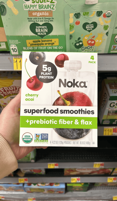 Noka Cherry Acai Superfood Smoothies + Prebiotic Fiber & Flax