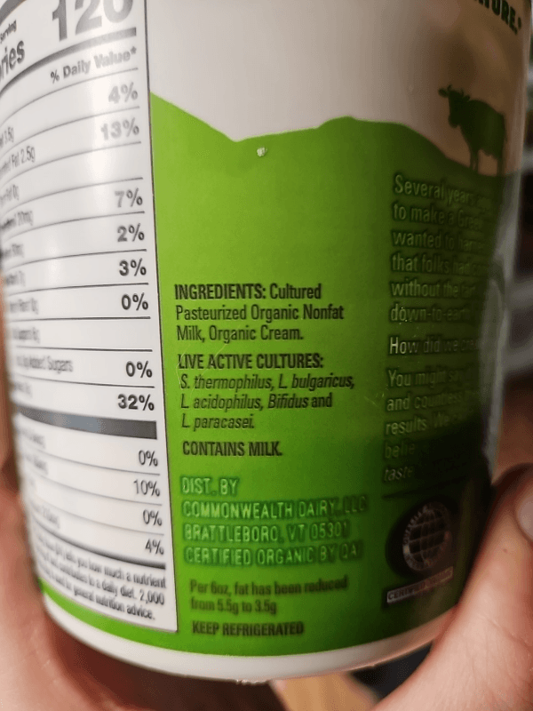 Green Mountain Creamery Organic Greek Plain Reduced Fat Yogurt