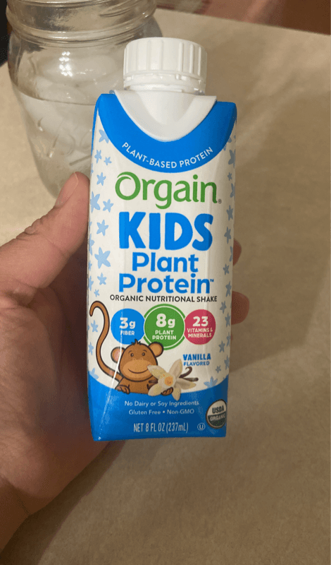 Orgain Kids Plant Protein Organic Nutritional Shake Vanilla Flavored