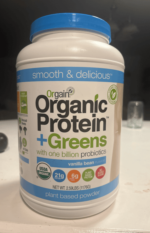 Orgain Organic Protein + Greens Vanilla Bean Plant Based Powder