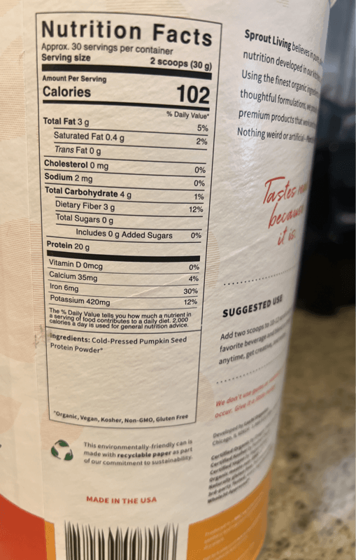 Sprout Living Simple Pumpkin Seed Protein
