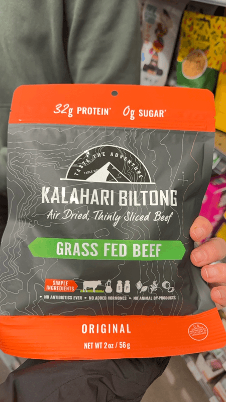 Kalahari Biltong Air Dried, Thinly Sliced Beef Grass Fed Beef Original