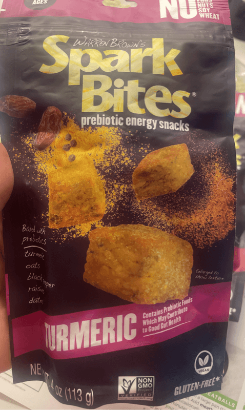 Warren Brown'S Spark Bites Turmeric Prebiotic Energy Snacks