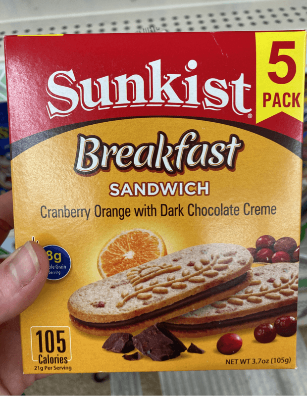 Sunkist Cranberry Orange With Dark Chocolate Creme Breakfast Sandwich