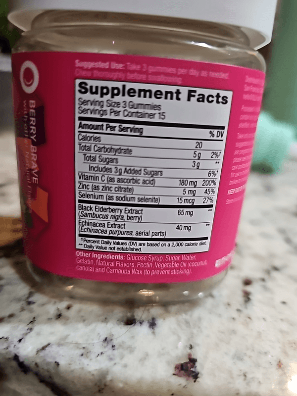 Olly Active Immunity + Elderberry Berry Brave, 45 Gummies