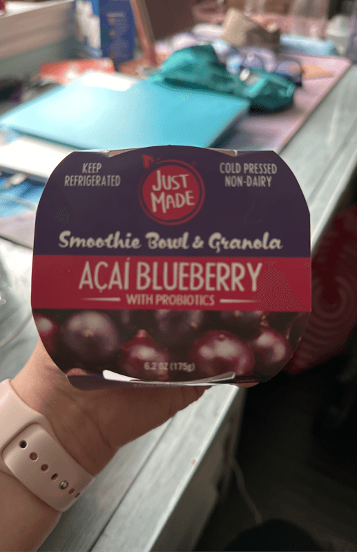 Just Made Granola Acai Blueberry Smoothie Bowl With Probiotics
