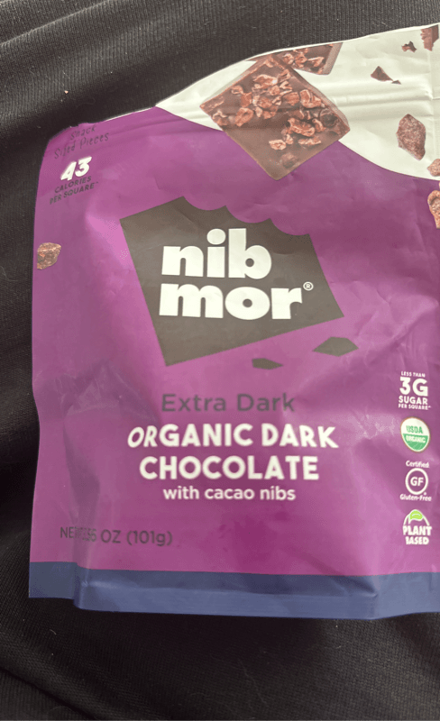 Nib Mor Extra Dark Organic Dark Chocolate With Cacao Nibs