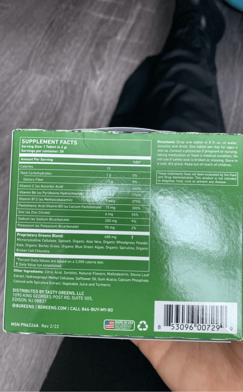 8Greens Daily Greens Effervescent Tablets Lemon Lime