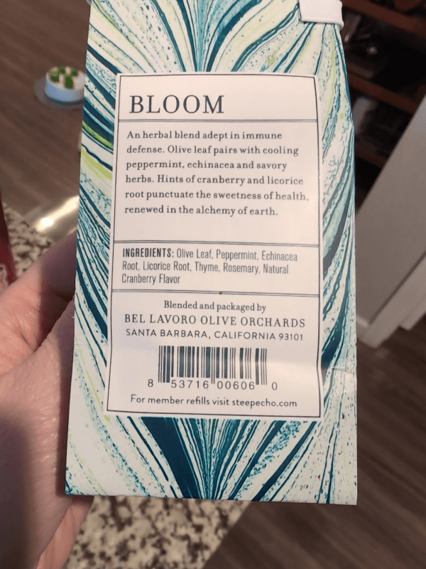 Steep Echo All Natural Olive Leaf Teas 12 Occasions Bloom
