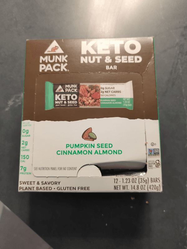 Munk Pack Keto Pumpkin Seed Cinnamon Almond Nut & Seed Bar