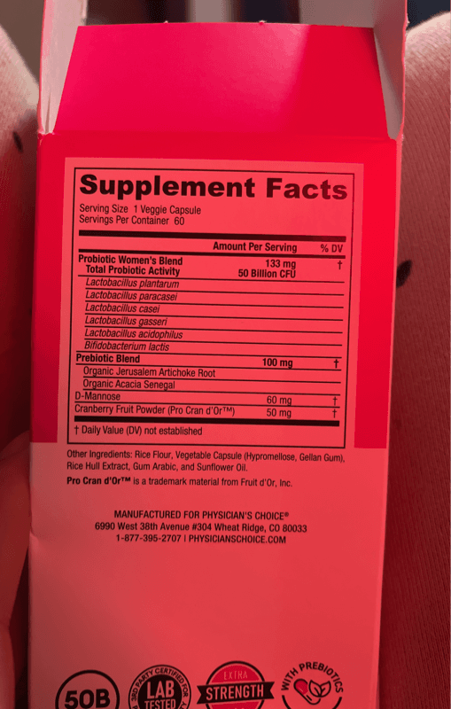 Physician'S Choice Women'S Probiotic Dietary Supplement, 60 Delayed Release Veggie Capsules