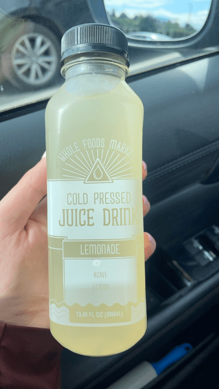 Whole Foods Market Cold Pressed Juice Drink Lemonade Agave Lemon