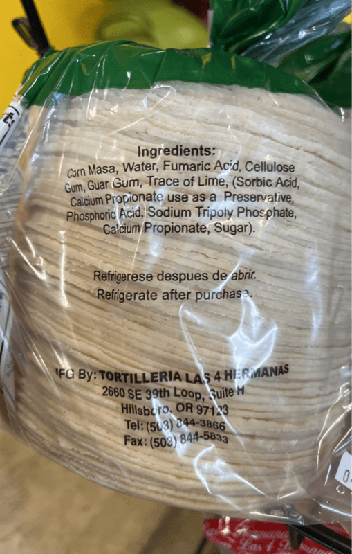 Las 4 Hermanas Corn Tortillas