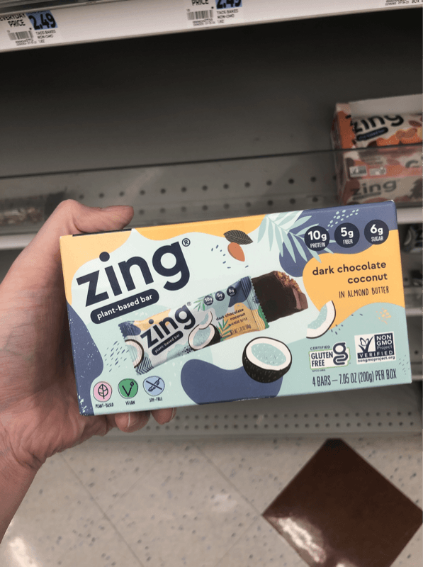 Zing Plant-Based Bar Dark Chocolate Coconut In Almond Butter