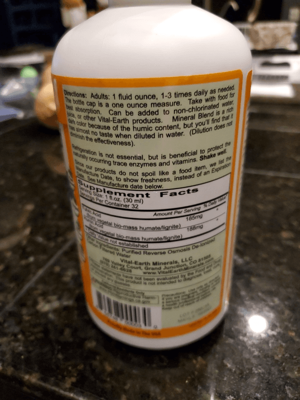 Vital Earth Minerals Mineral Blend Fulvic-Humic Dietary Supplement