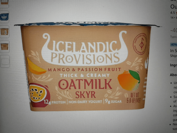 Icelandic Provisions Mango & Passion Fruit Oatmilk Skyr