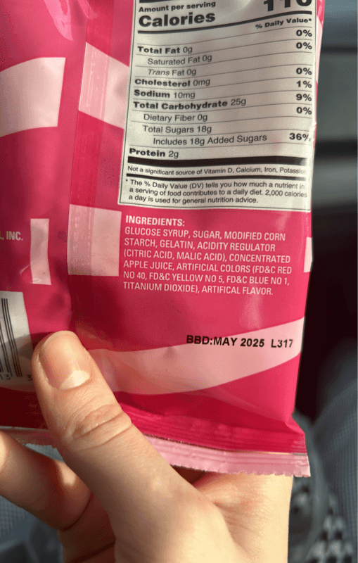 Sour Strawberry Gummies Artificially Flavored
