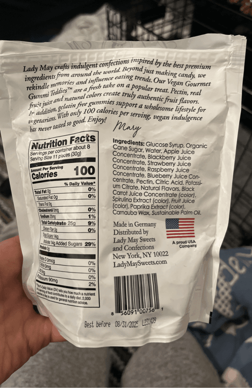 Lady May Vegan Gourmet Gummi Teddies Mixed Berries