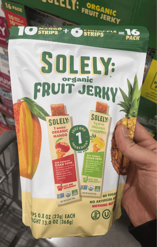 Solely: Organic Fruit Jerky Mango Strips And Pineapple Strips