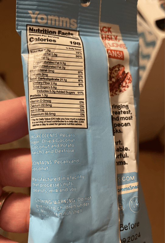 Yomms Snacks Pecans Coco Twist