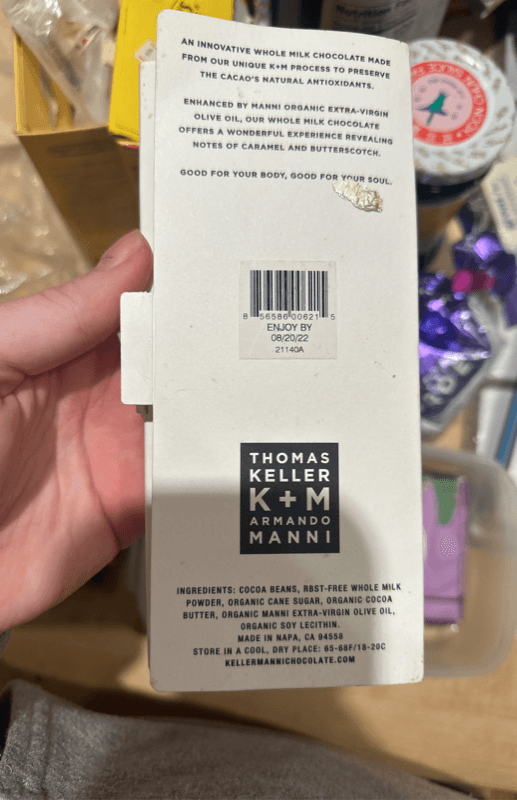 Thomas Keller Armando Manni K+M Extravirgin Milk Chocolate Ecuador