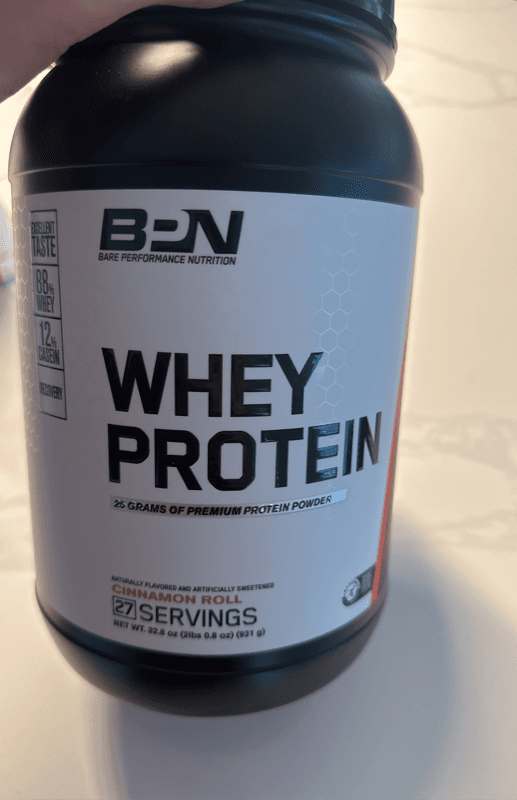 Bare Performance Nutrition Whey Protein Powder Cinnamon Roll