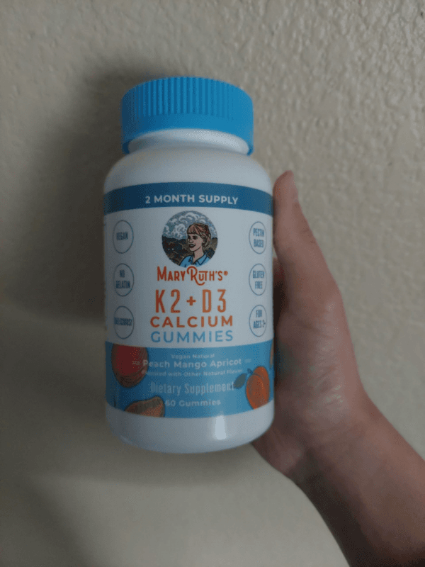 Mary Ruth'S K2 + D3 Peach Mango Apricot Flavored Calcium Gummies