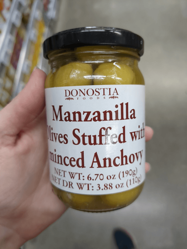 Donostia Foods Manzanilla Olives Stuffed With Minced Anchovy