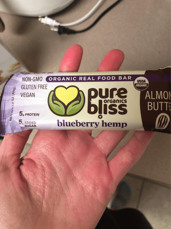 Pure Bliss Organics - Organic Real Food Bar Blueberry Hemp