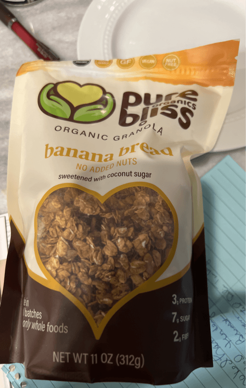 Pure Bliss Organics Banana Bread Organic Granola