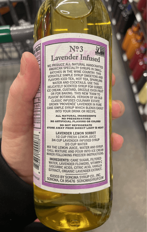 Sonoma Syrup Co. No. 3 Lavender Infused Simple Syrup