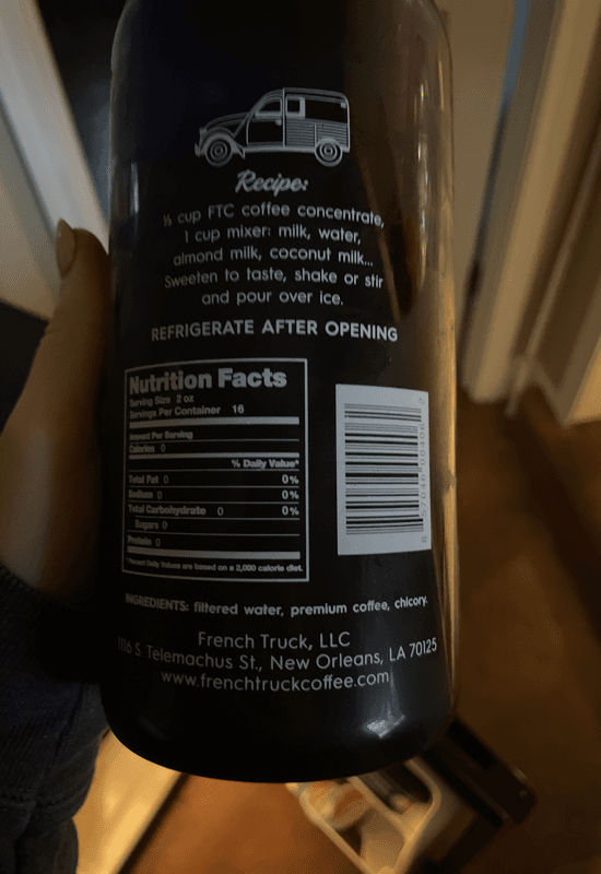 French Truck Coffee Cold Brew Coffee Concentrate Original Dark