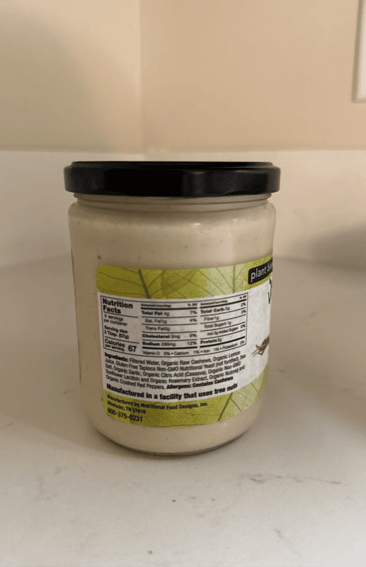 Vegan Valley Cashew Cheeze Alfredo Sauce