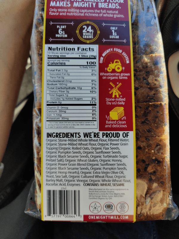 One Mighty Mill Mighty Stone-Milled Power Grains Bread