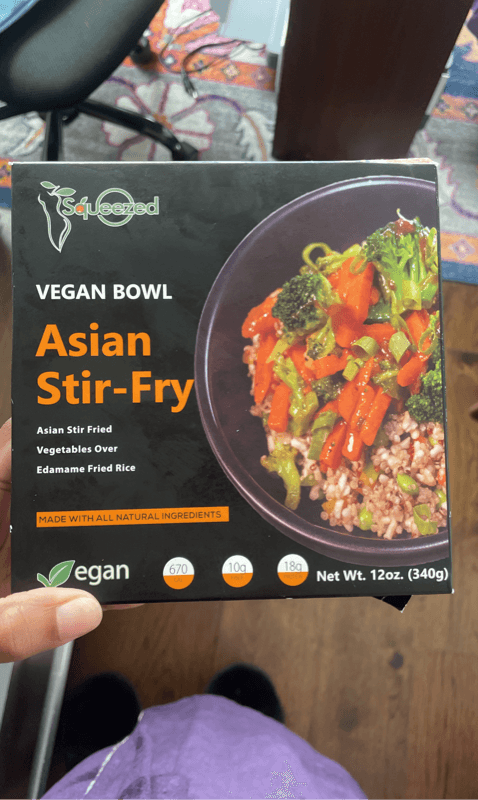 Squeezed Vegan Bowl Asian Stir Fried Vegetables Over Edamame Fried Rice