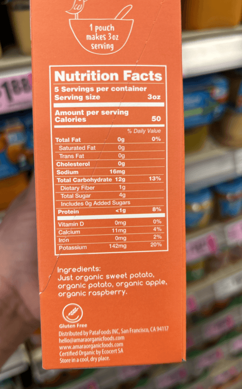 Amara Sweet Potato Raspberry Baby Food