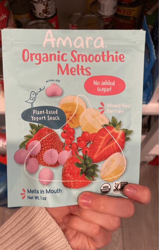 Amara Organic Smoothie Melts Mixed Red Berries Yogurt Snack