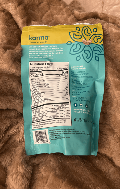 Karma Sea Salt Wrapped Cashews