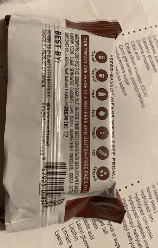 Blake'S Seed-Based Chocolate Chip Crispy Treat