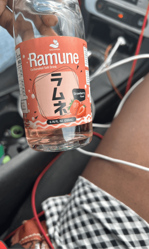 Snowfox Ramune Carbonated Soft Drink Strawberry Flavor