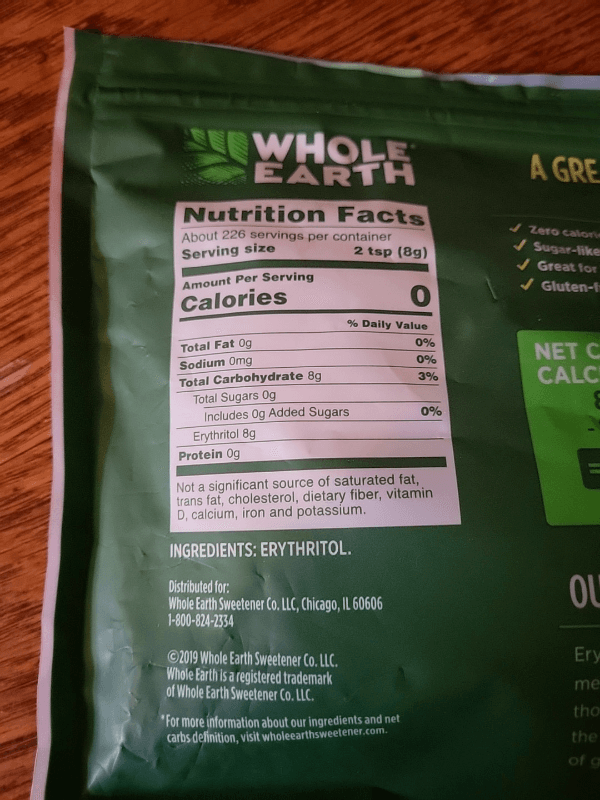 Whole Earth Erythritol Plant-Based Sugar Alternative