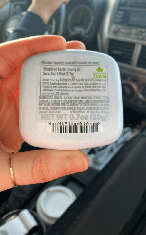 Velamints Sugar Free Mints, Spearmint Flavored