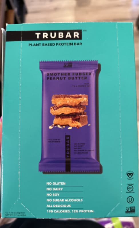 Trubar Smother Fudger Peanut Butter Plant Based Protein Bar