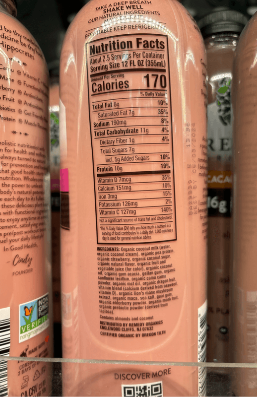 Remedy Organics Berry Immunity Plant Based Shake
