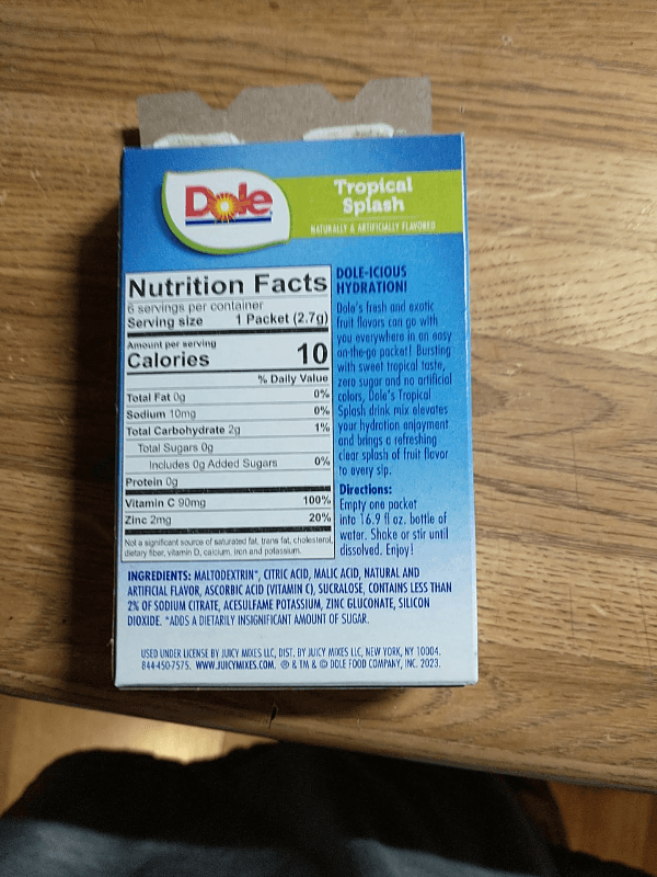 Dole Tropical Splash Drink Mix