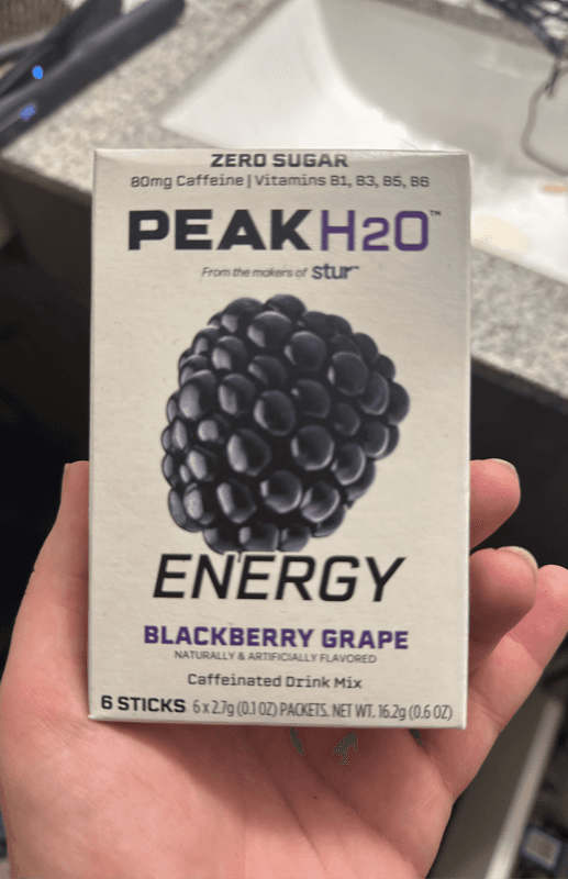 Peak H2O Energy Blackberry Grape Caffeinated Drink Mix