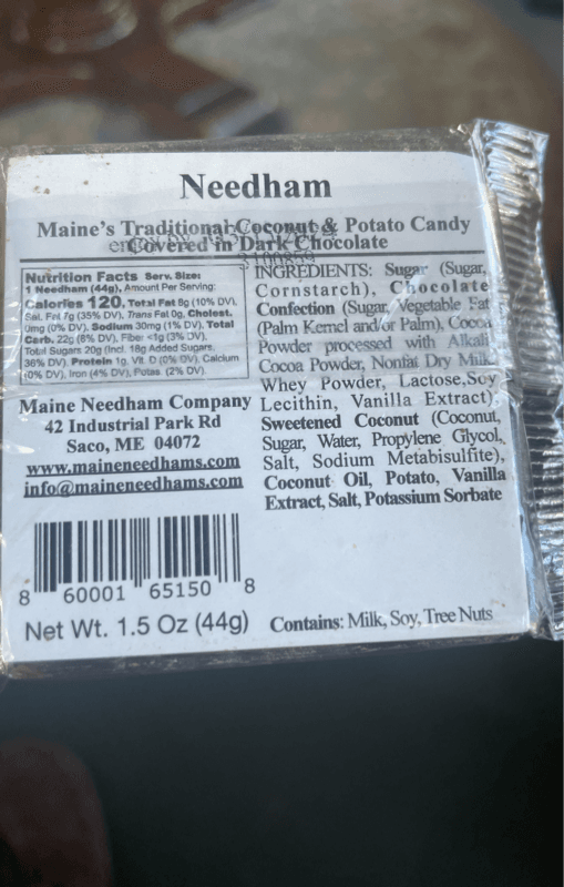 Needham Maine'S Traditional Coconut & Potato Candy Covered In Dark Chocolate
